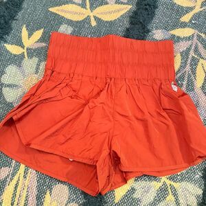 Free People Movement The Way Home Bright Orange Shorts Medium